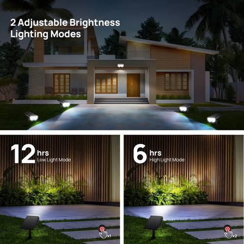Focos Solares Para Exteriores Jardin Luz Automatica Patio Cool White 6500k
