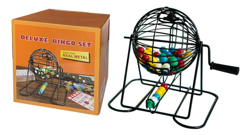 Juego De Bingo Deluxe Yuanhe Con 75 Bolas De Colores Y 100 C