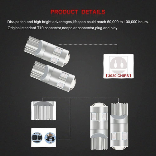 Nao 194 Led Light Bulb Extremely Bright T10 168 2825 W5w 5-s