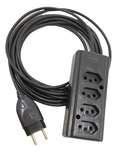 Extensão 5m Cabo 2x1 127/220V De Pc Gamer Notebook Tv Sala Pc Cor Preto 127/220v