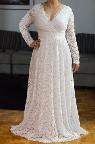 Vestido de noiva casamento civil cheap plus size