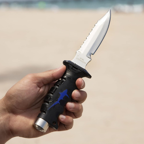 Cuchillo De Buceo Con Funda, Acero Inoxidable 316l