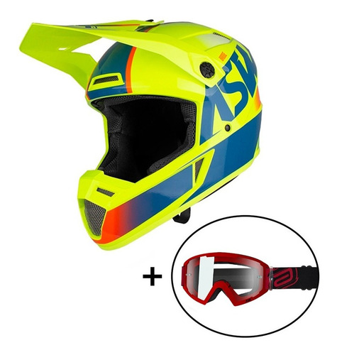 Capacete Asw Bridge Amarelo + Óculos A2 Forever Promoção