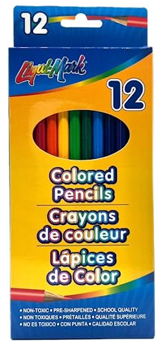 Lápices De Colores, 12 Lápices, No Tóxicos, Calidad Escol