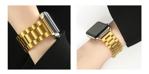 Pulsera de acero inoxidable para Apple Watch Ultra, 49 m, 45 m, 44 mm, color dorado