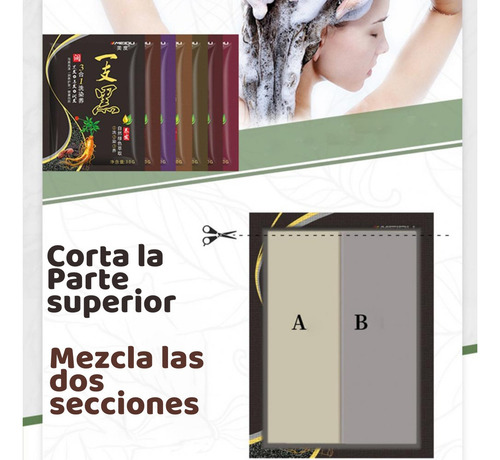 Shampoo Universo en Linea Shampoo Tinte Tinte para cabello Shampoo con tinte en sachet de 30mL por 1 unidad de 180g