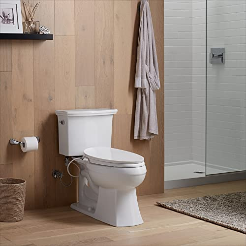 Asiento De Inodoro Manual Alargado Purewash Con Tapa Pulida