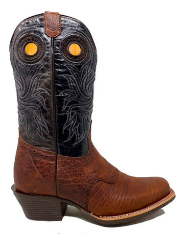 Bota Vaquera Caballero Estilo Harry Rubi Oxido Tacon Texano