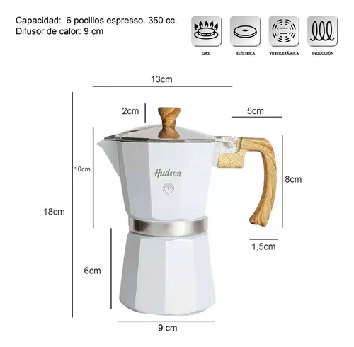 Set Caja Cafetera Blanca Hudson + 2 Taza Vidrio Termicas Bz3