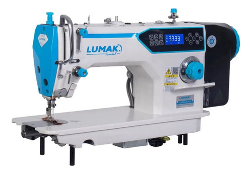 Maquina Costura Reta Eletronica Lumak Azul Prog. Automatica