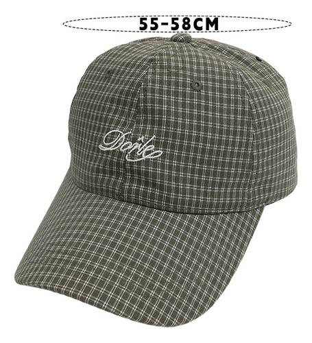 Gorra De Béisbol Unisex Verde A Cuadros Con Protección Solar