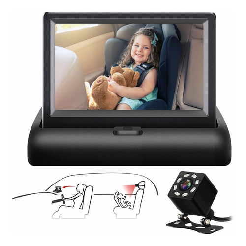 Baby Care Car Camera Monitor Hd 1080p Night Vision 4.3