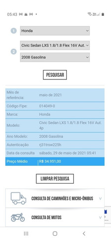New Civic 1.8 Lxs Flex Ano 2008 Automático Doct.ok Blindado