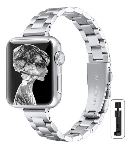 Correa Delgada De Acero Para Mujer Para Apple Watch 7 9 8 6