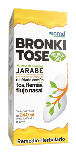 Imagen 2 de 4 de Bronkitose Mielimón Jarabe Auxiliar P/resfriado 240 Ml Cmd
