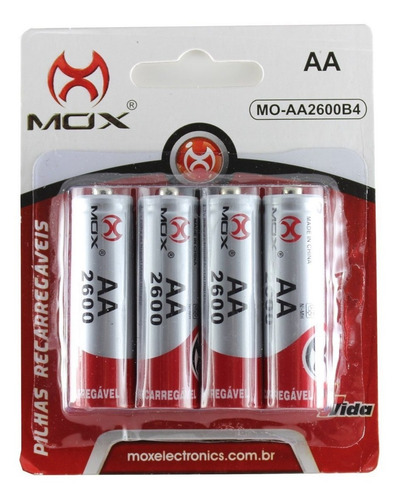 Imagem 2 de 2 de Kit Com 12 Pilha Recarregável Mox Aa 2600