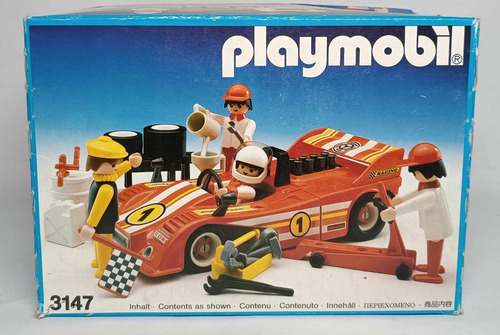 Playmobil 3147 Carro De Carreras Rojo De 1987 Rtrmx