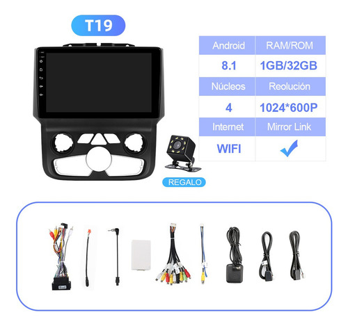 Para Estéreo Cámara Dodge Ram 1500 2014-2019 A/a Auto Gps