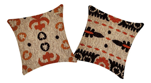 Set De 2 Funda Almohadones Chenille Decorativo Wakanda 40x40