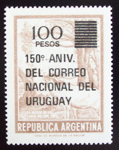 Argentina Fauna Gj 1776 150 Años Correo Urug 77 Mint L5084
