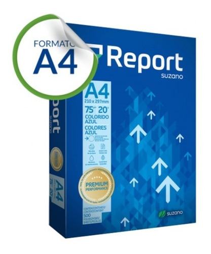 Papel Sulfite A4 Report Premium Azul 75g 500 Folhas