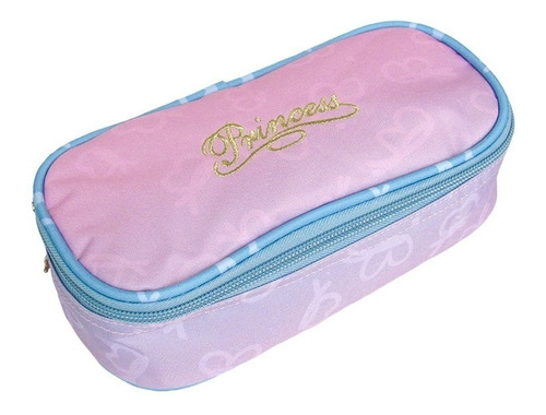 Estojo Box Escolar Infantil Feminino Zíper 50 Pens Princess