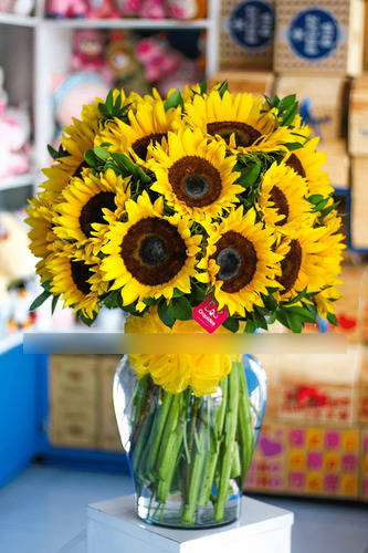 Arreglo 20 Girasoles Naturales, A Domicilio Solo En Cdmx