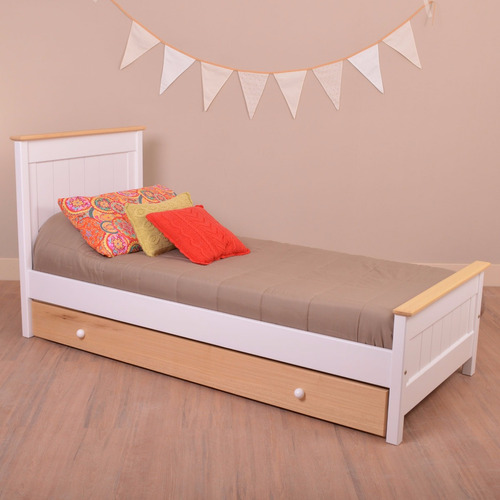 Cama Laqueada Nordica - Escandinavo -  Para Colchon 1 Plaza