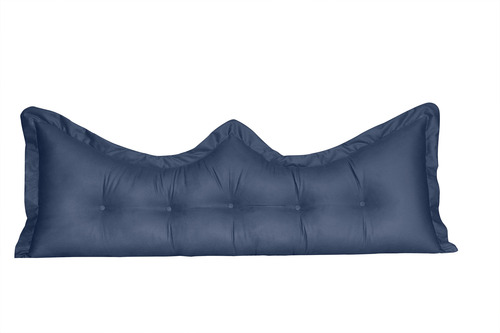 Almofada Encosto Coroa Queen 160 Cm Azul-marinho Lisa