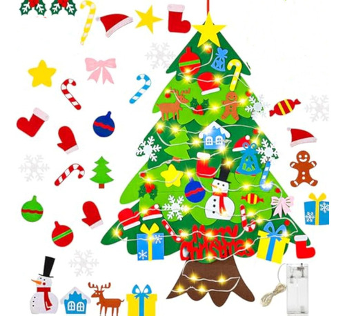 Nuevo Juego De Árbol De Navidad De Fieltro Con Cadena De