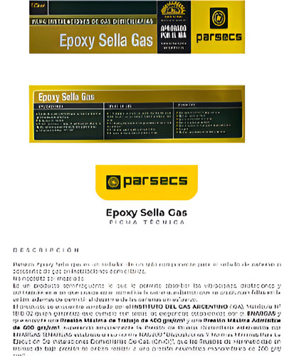 Sellador Epoxy Chico Para Caños De Gas X 25cc Parsecs