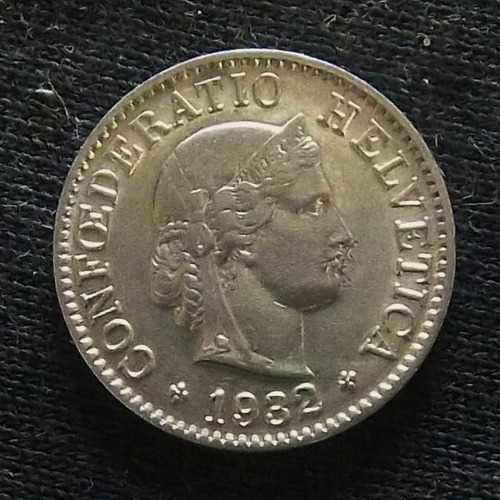 Suiza 5 Rappen 1932 Excelente Km 26b Níquel