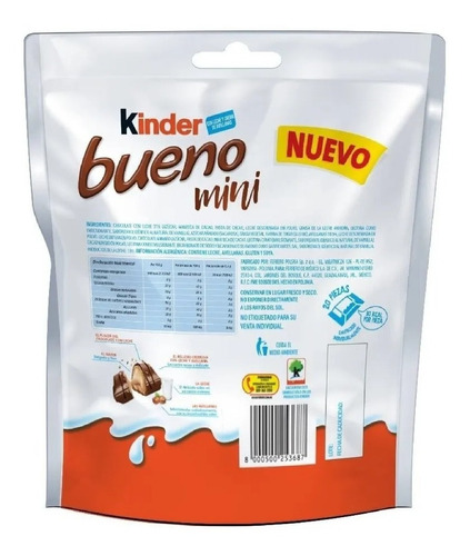 Imagen 3 de 3 de Kinder Bueno Mini 20 Pzas