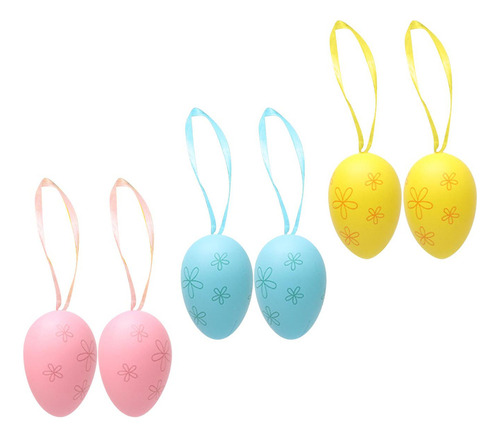 6x Adornos Colgantes De Huevos De Pascua Decoración De