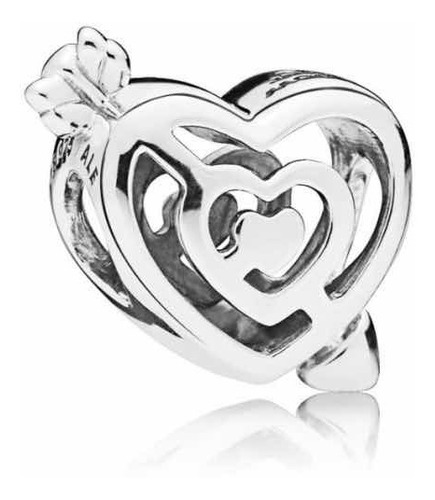 Pandora Original Charm Corazón Flechado,plata De Primera Ley