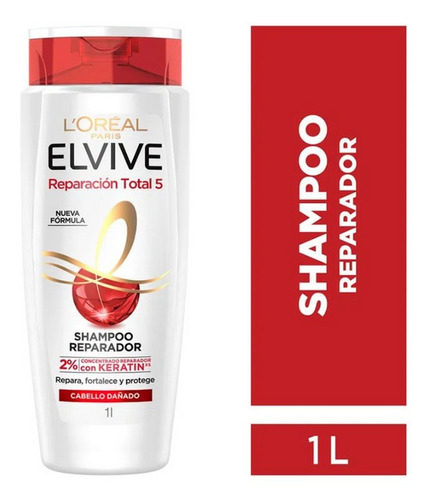 Loréal Paris Elvive Reparación Total 5 Shampoo 1 Lt.