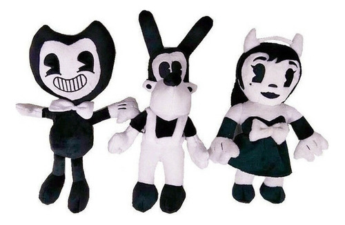 3pcs Bendy E A Máquina De Tinta Boris Alice Boneca De Pelúci