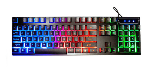 Imagen 4 de 5 de Teclado Gamer V4 Membrana Color Negro Usb Rgb