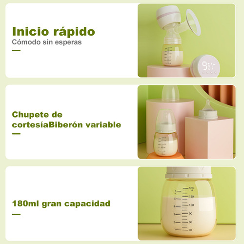 Extractor De Leche Eléctrico Sacaleche 3 Modos 9 Niveles