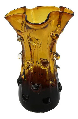 Jarrón decorativo de vidrio ámbar 26 cm Dk0057 Btc