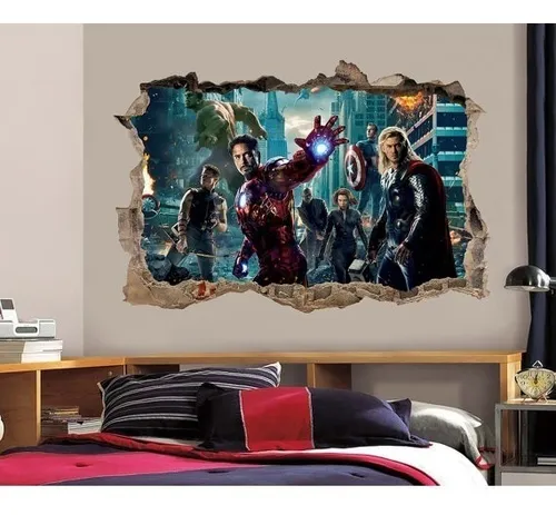 comprar Vinilos Efecto Hueco 3d Superheroes - Cali - 1m X 60cm