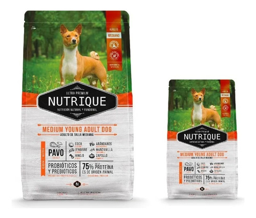 Alimento Nutrique Medium Young Adult 12+3 Kg Bonus!