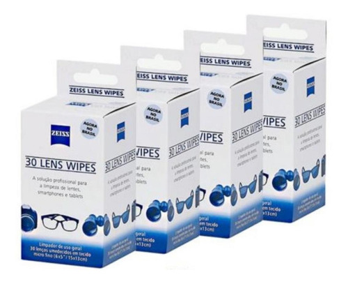 Lens Wipes Zeiss - Limpeza Rápida E Eficiente (4 Caixas)