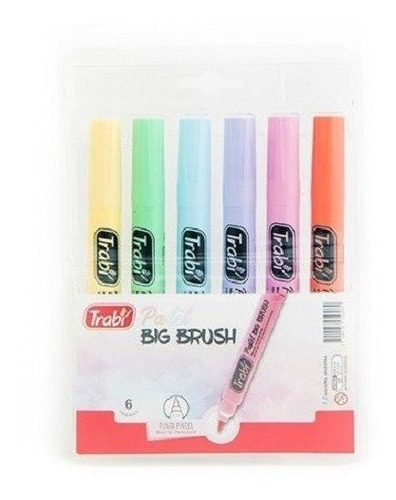 Marcadores Trabi Big Brush X6 Pastel #849912130