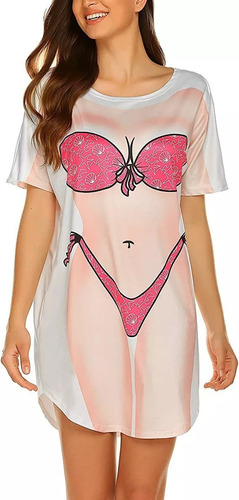 Mp Camiseta Holgada Con Estampado De Bikini, Vestido