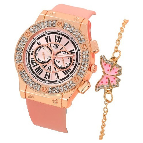 Relógio Feminino Watch Bracelete Pulseira Pingente Luxo