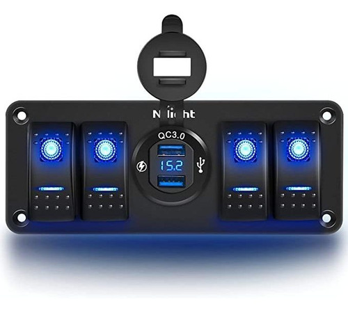 Nilight - Panel De Interruptores Basculantes Con 4 Bandas C.