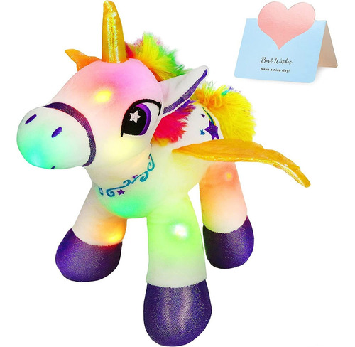 By Light Up Animal De Peluche Unicornio Que Brilla En L...