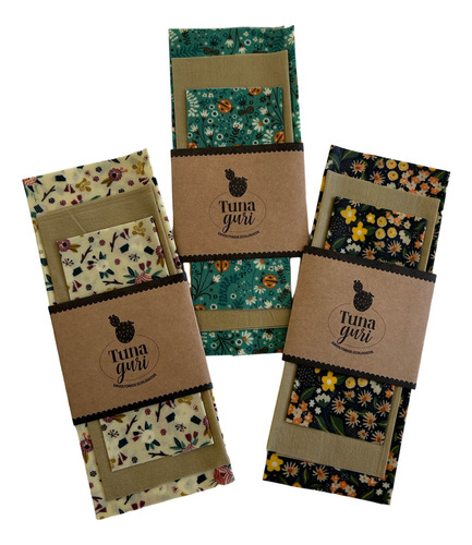 Pack Envoltorio Ecologico Reutilizable X3 Medidas Bee Wraps