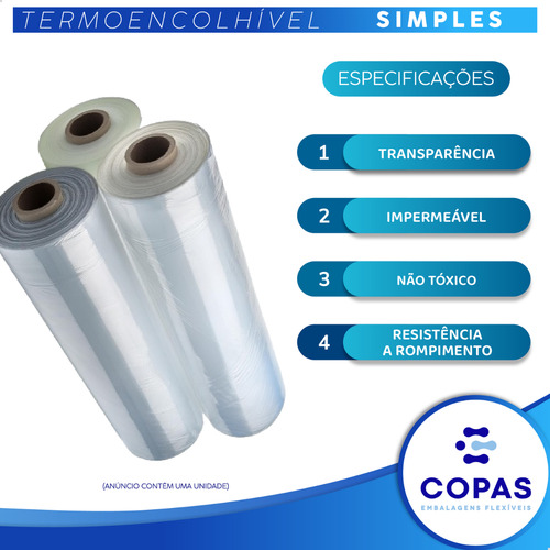 Filme Plástico Termoencolhivel 30cm X 20mt Para Embalar Fino